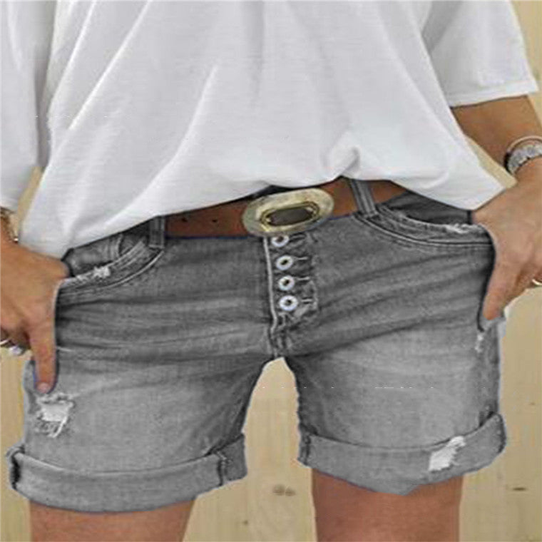 Wilda - Ripped Denim Shorts