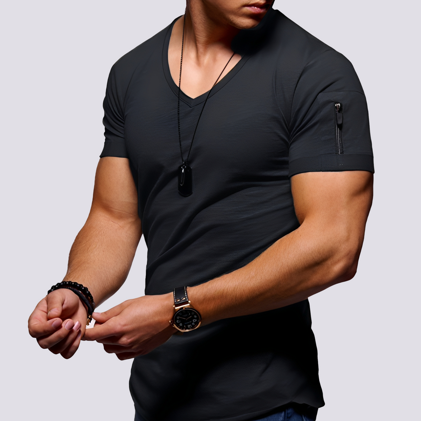 Louis - Casual slim-fit V-neck shirt for men