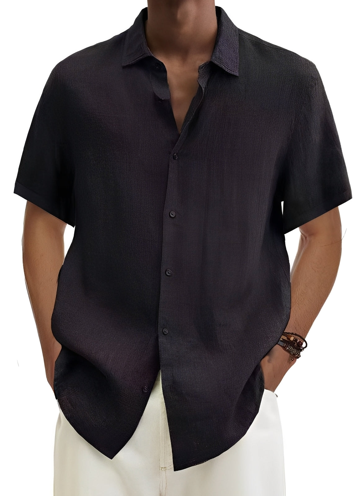 Richard - Casual, loose-fitting button-up shirt for men