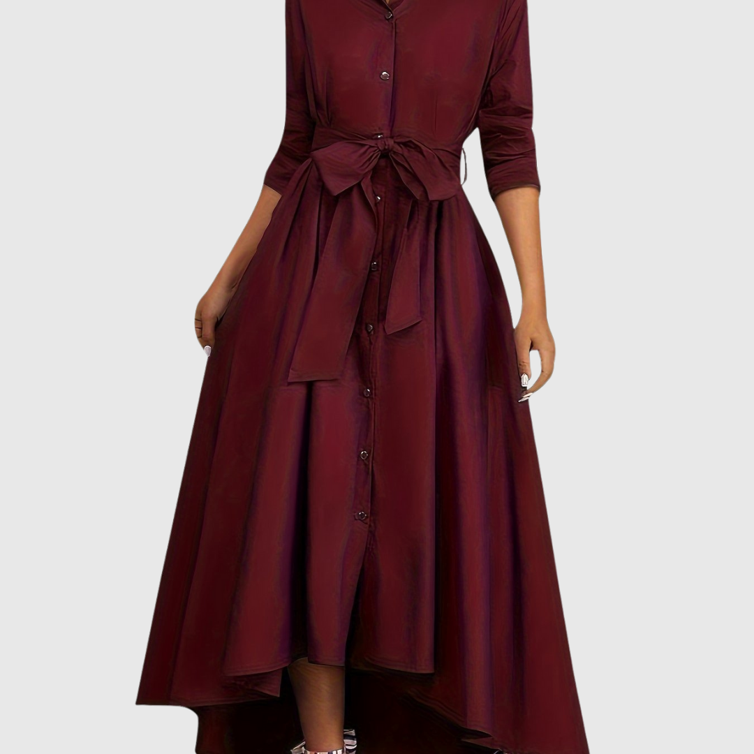 Livienne – Elegant Maxi Dress with Fitted Belt