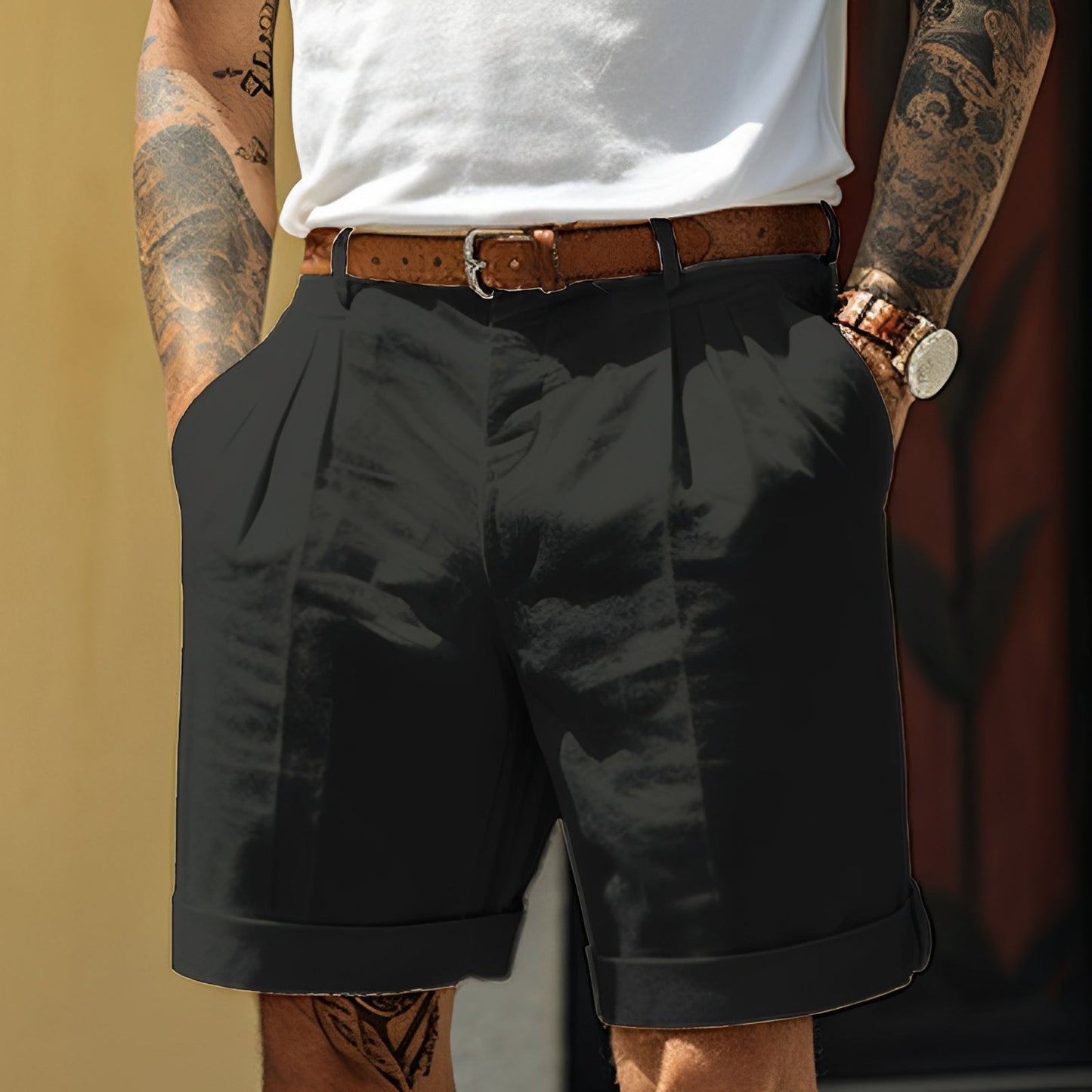 Adrian - Casual straight-cut shorts for men
