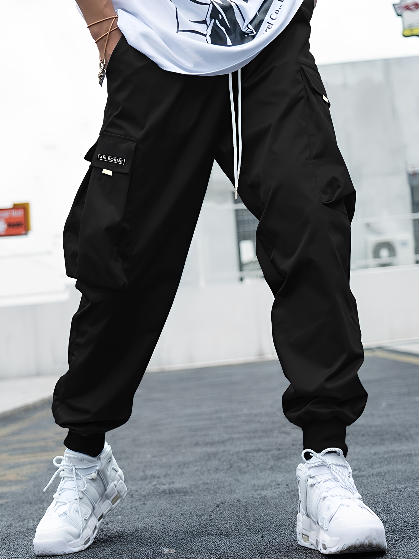 Eddy - Casual, loose-fitting cargo pants with drawstring for men