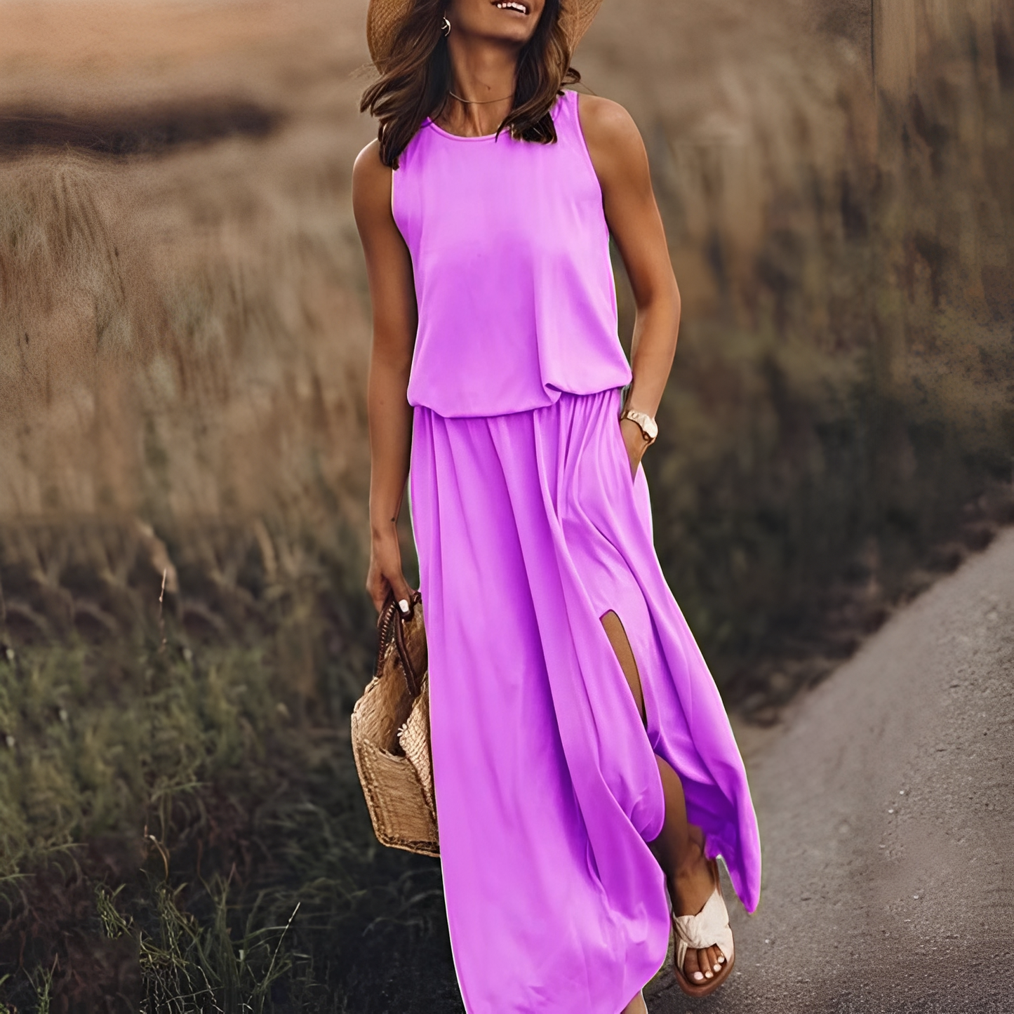 Agnes - Women's Sleeveless Maxi Dress, Casual