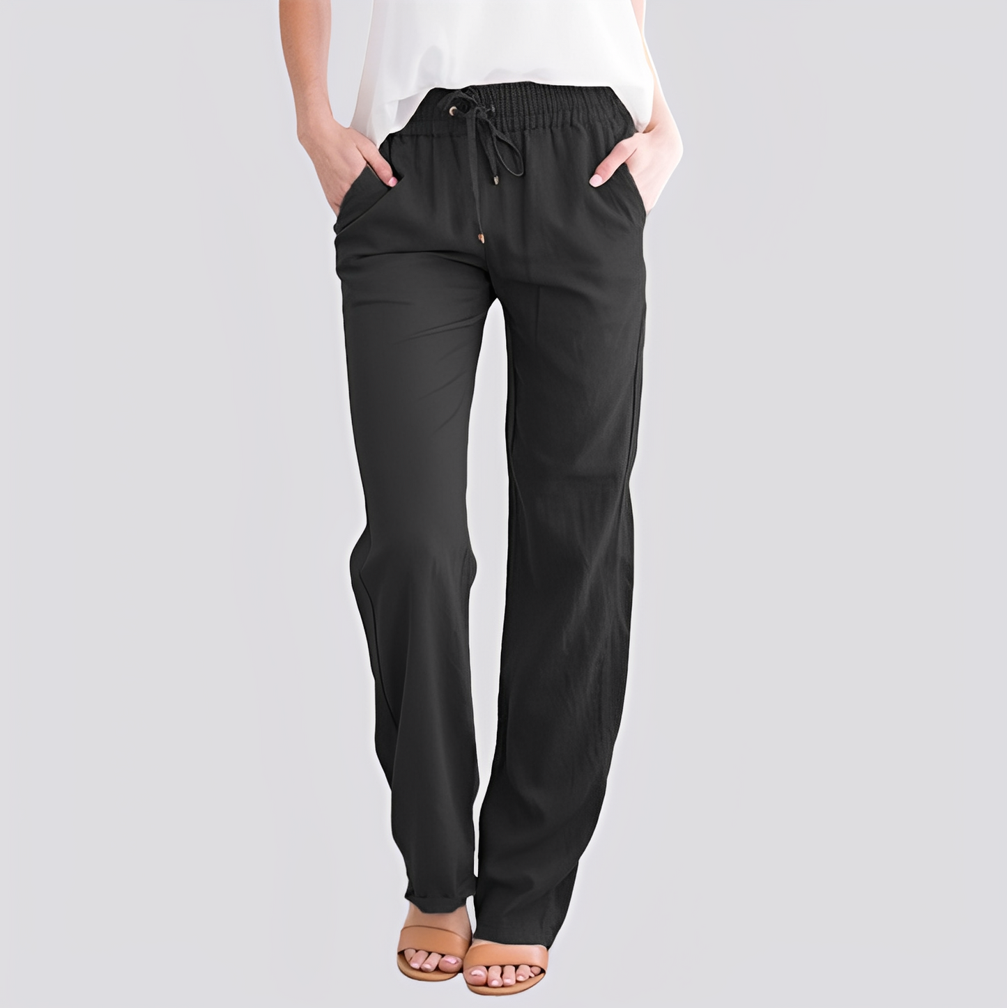 Isabel - Casual lightweight pants with elastic waistband for women