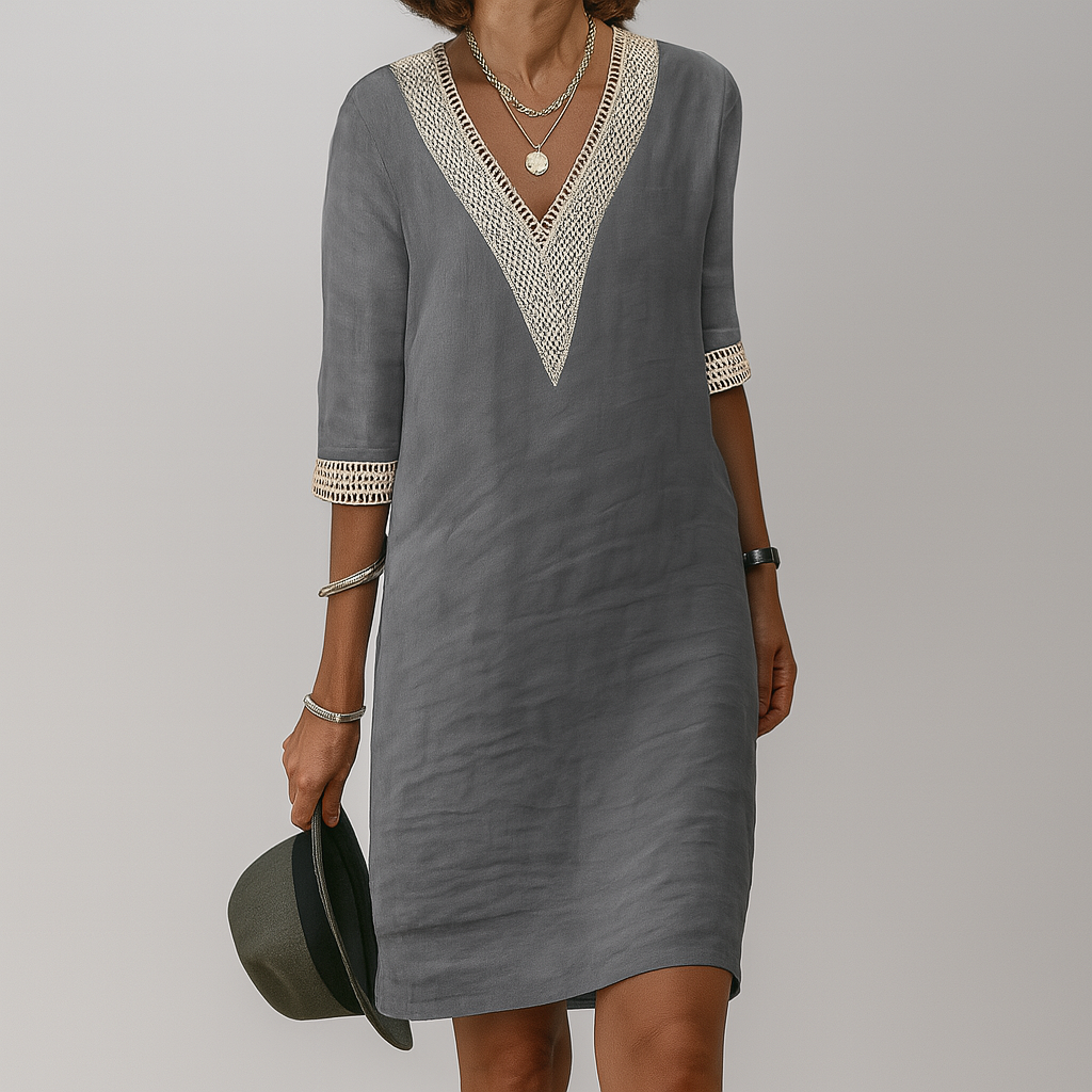 Elena – Elegant Linen Summer Dress