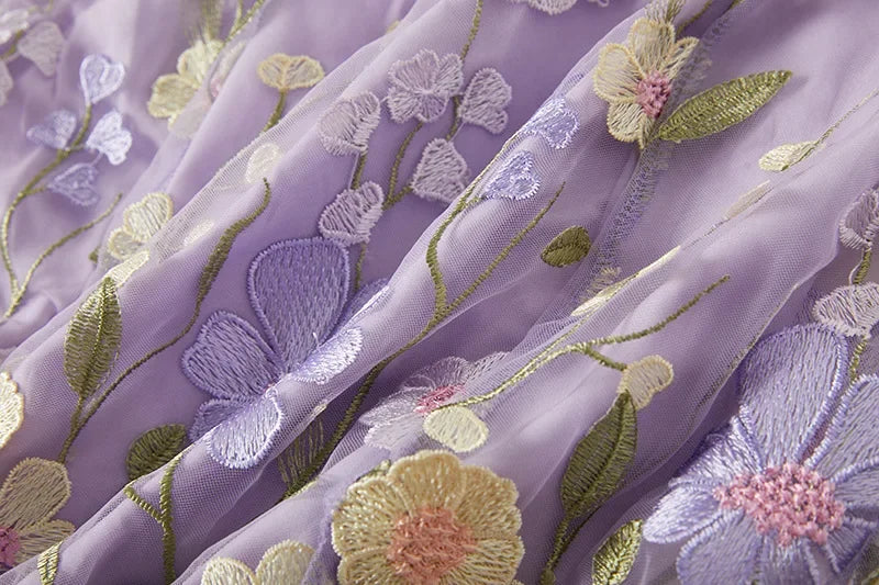 Andrea - Sheer maxi dress with delicate embroidery