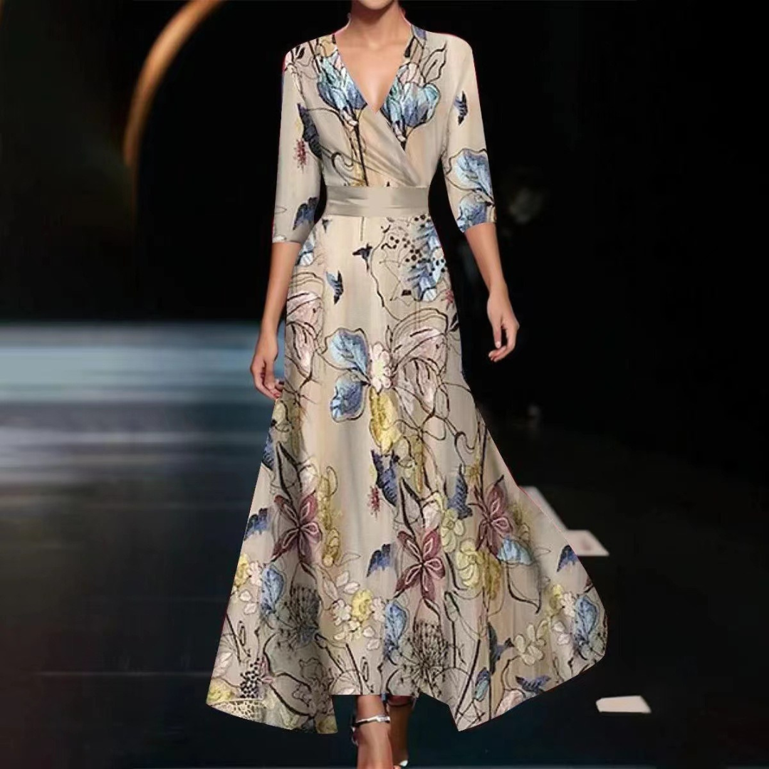 Yuna - Floral print wrap dress