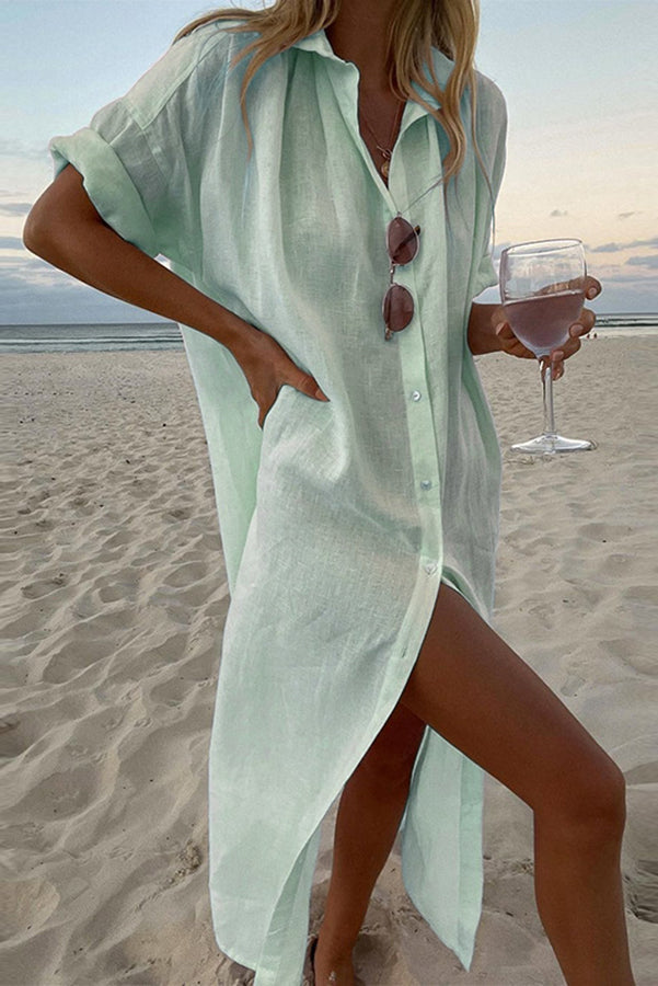 Gracey - Lightweight Beach Shirt Dress for Summer