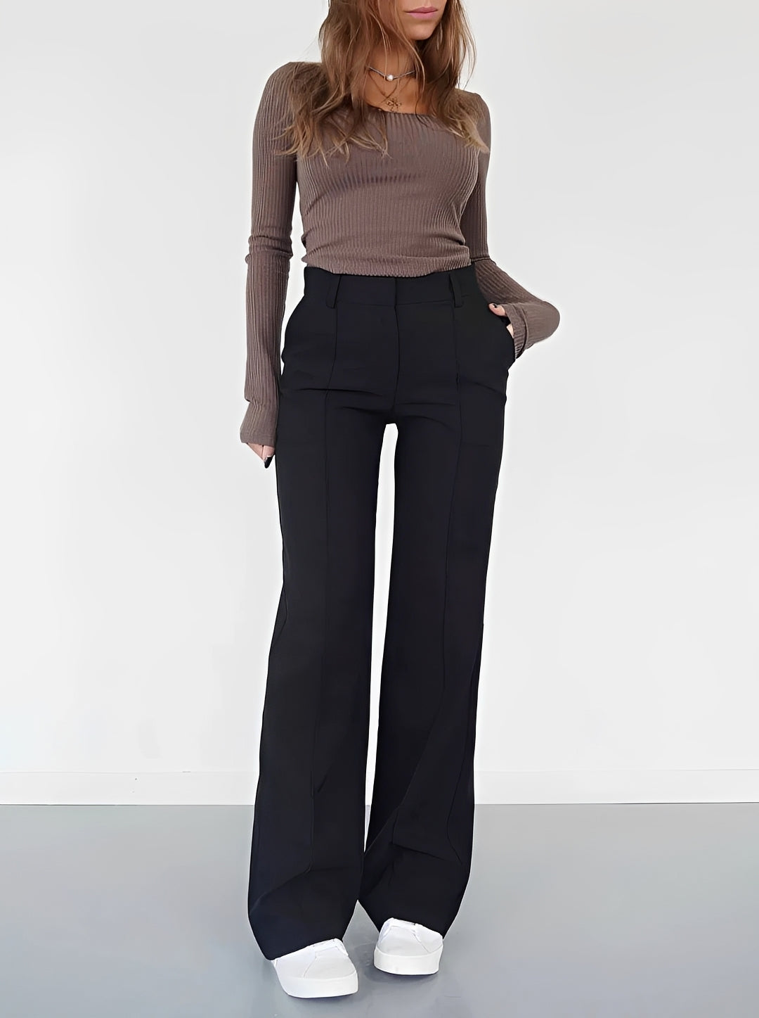 Nancy - Straight Cut Bootcut Pants for Women