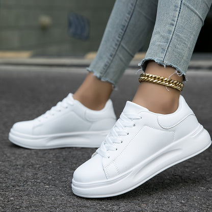 Rommy - White leather sneakers with a sleek appearance