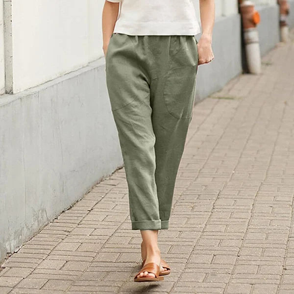 Ember - Broad Linen and Cotton Trousers