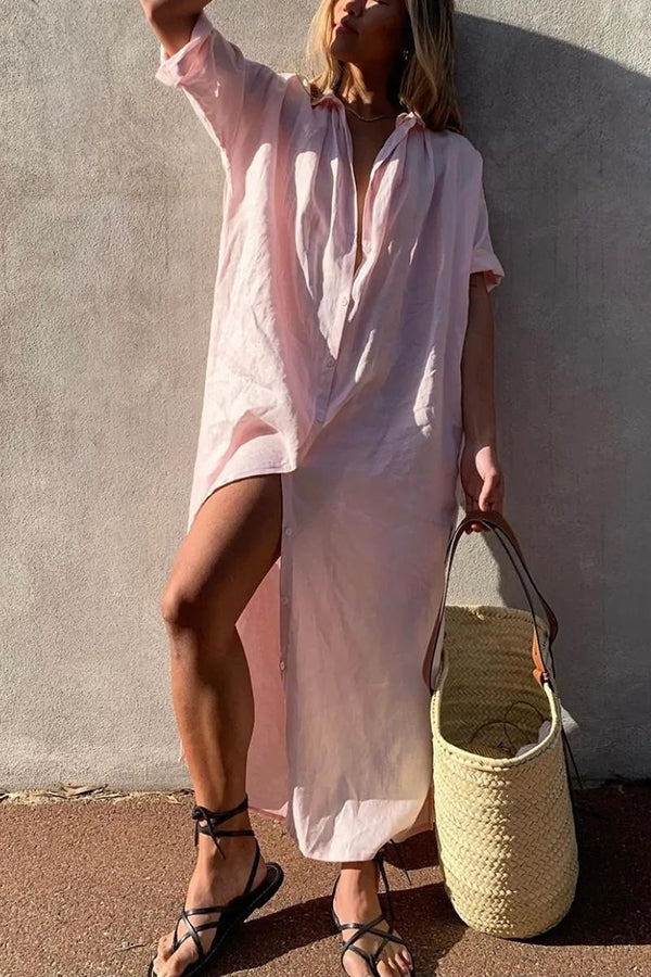 Gracey - Lightweight Beach Shirt Dress for Summer