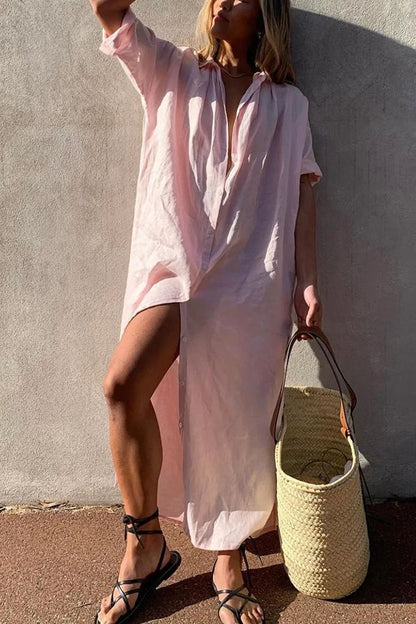 Gracey - Lightweight Beach Shirt Dress for Summer