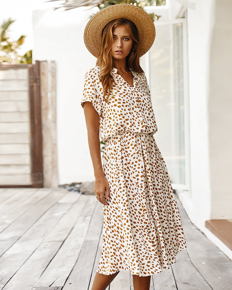 Molly - Chic Short Sleeve Dress with Collar for Women