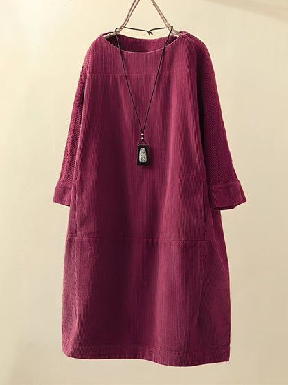 Ellen - Loose corduroy A-line dress for women