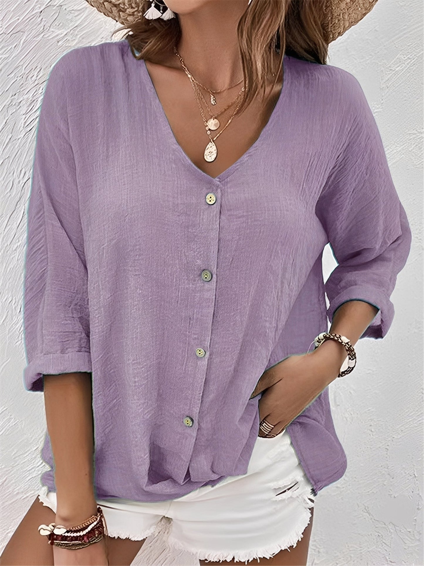 Belle - Comfortable V-neck Shirt for Women