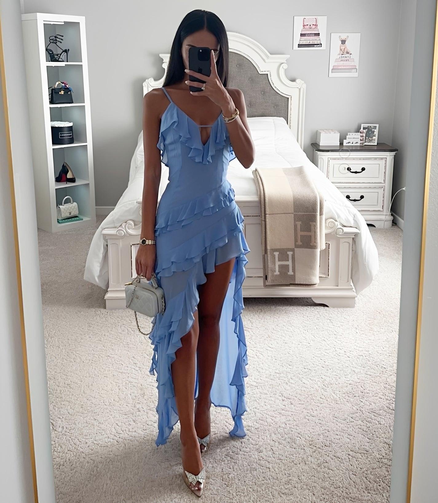 Mandi - Elegant Chiffon Dress with High Slit for Women