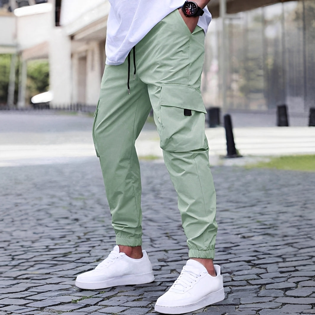 Ollie - Casual, Elastic Cargo Jogging Pants for Men