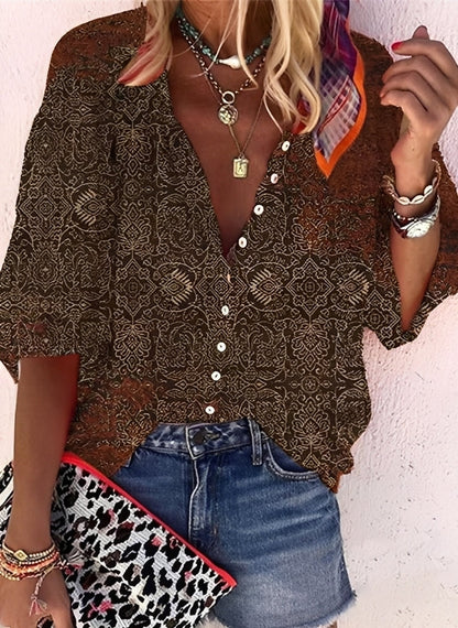 Kristina - Colorful, loose-fitting blouse for women