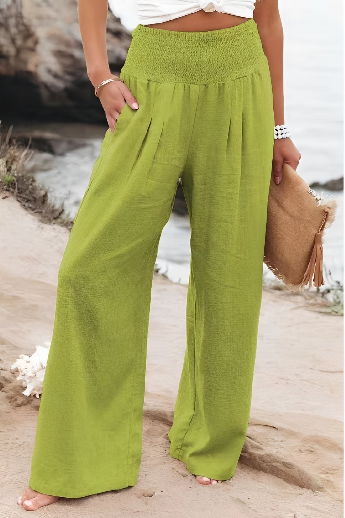 Nadia - High-waisted wide-leg pants for women