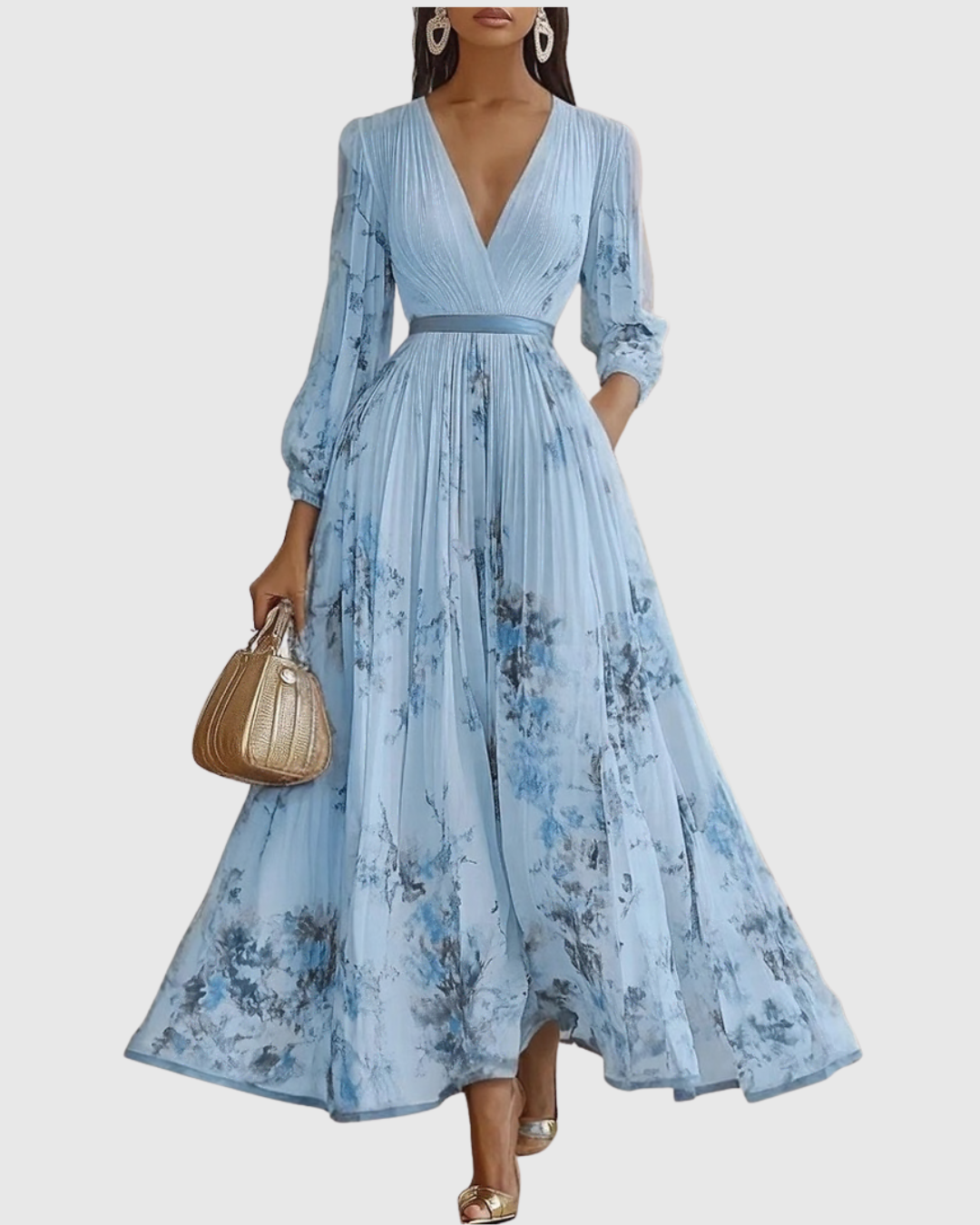 Adeline – Flowing Maxi Dress with Elegant Pleats