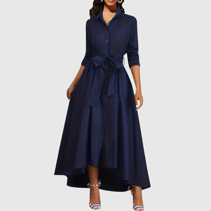 Livienne – Elegant Maxi Dress with Fitted Belt