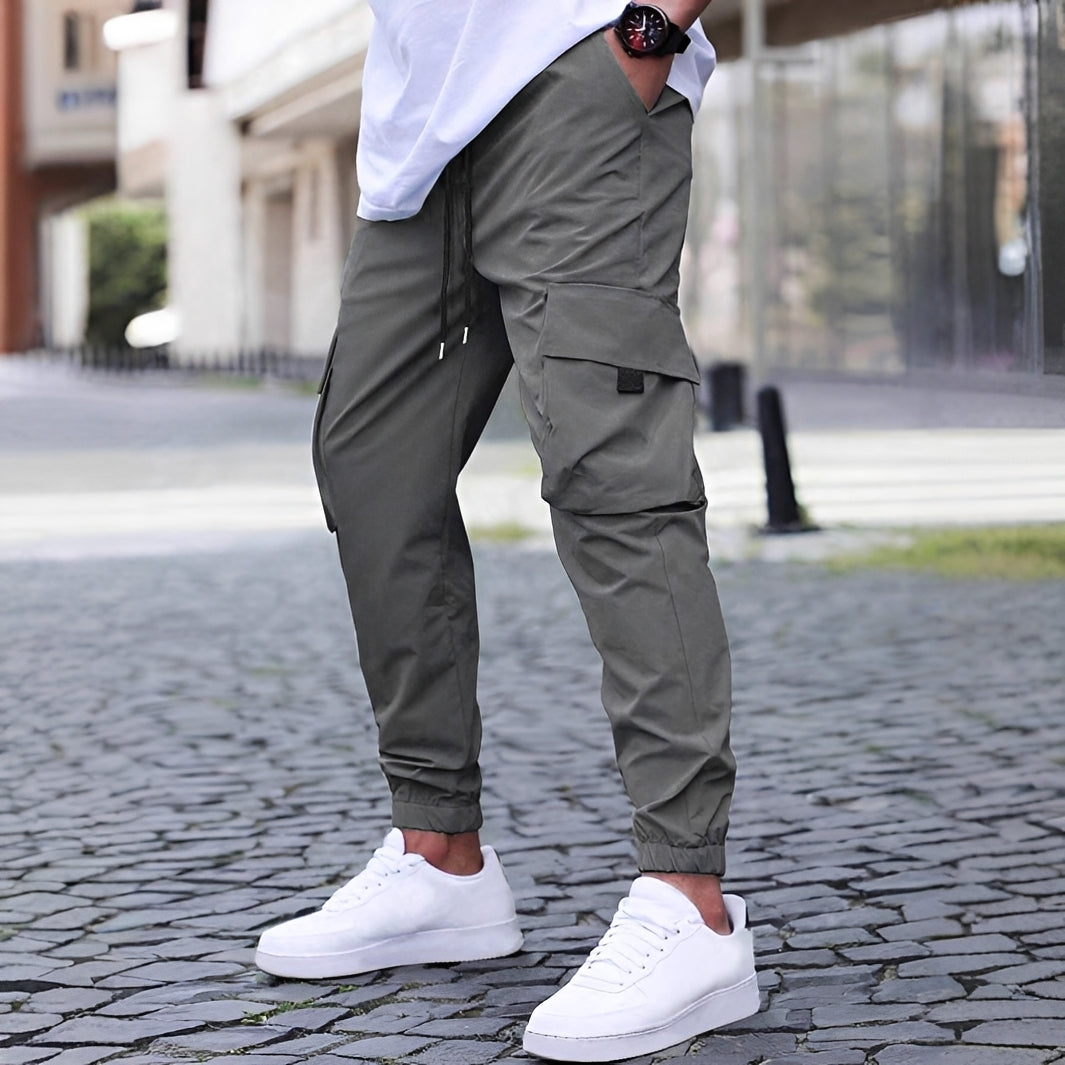 Ollie - Casual, Elastic Cargo Jogging Pants for Men