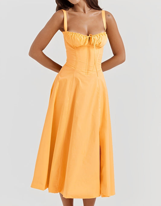 Alyssa - Slim Fit Midi Dress with Floral Pattern for Women