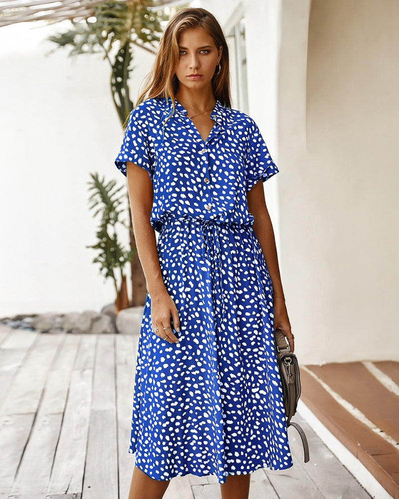 Molly - Chic Short Sleeve Dress with Collar for Women