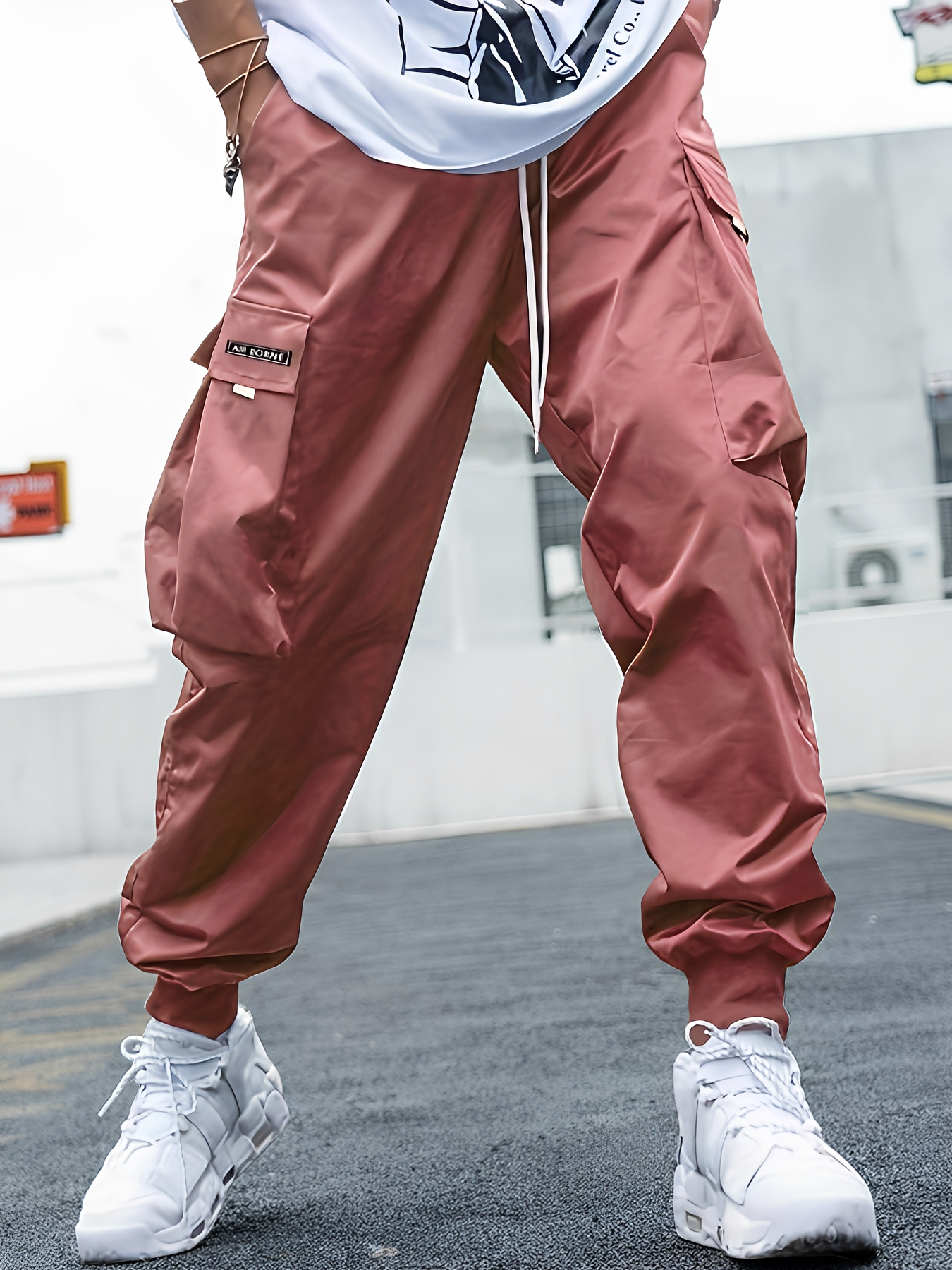 Eddy - Casual, loose-fitting cargo pants with drawstring for men