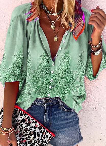 Kristina - Colorful, loose-fitting blouse for women