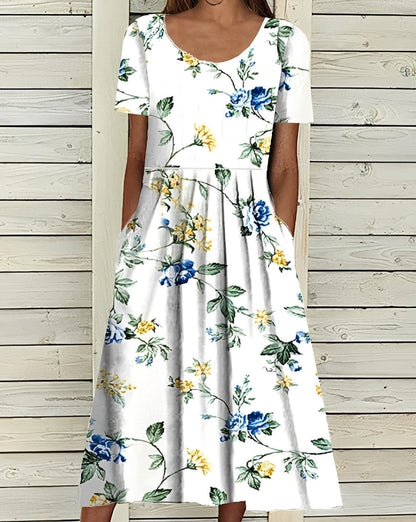Tiffany - Stylish Midi Dress with Floral Pattern for Women