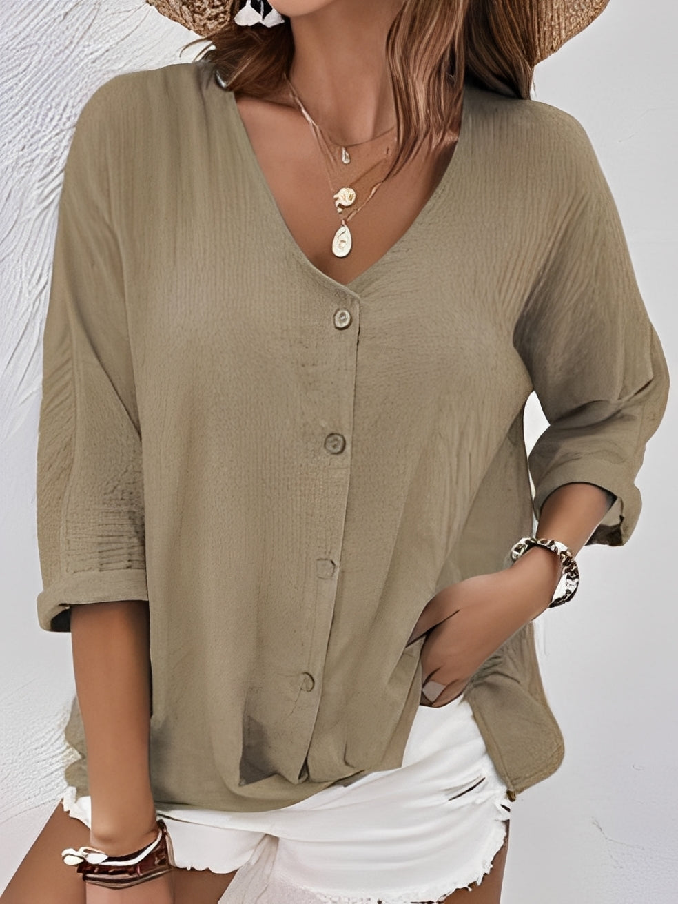 Belle - Comfortable V-neck Shirt for Women