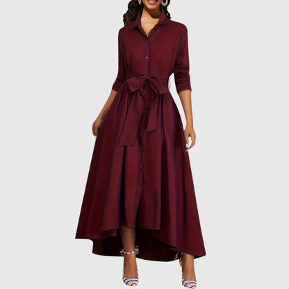 Livienne – Elegant Maxi Dress with Fitted Belt