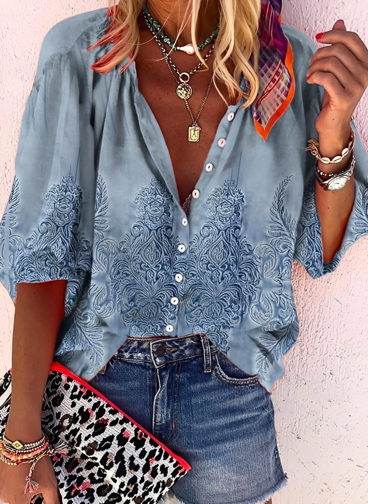 Kristina - Colorful, loose-fitting blouse for women