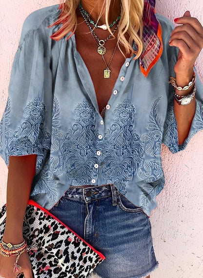 Kristina - Colorful, loose-fitting blouse for women