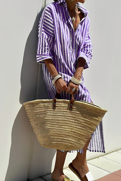 Rosie - Casual Striped Shirt Dress for Women