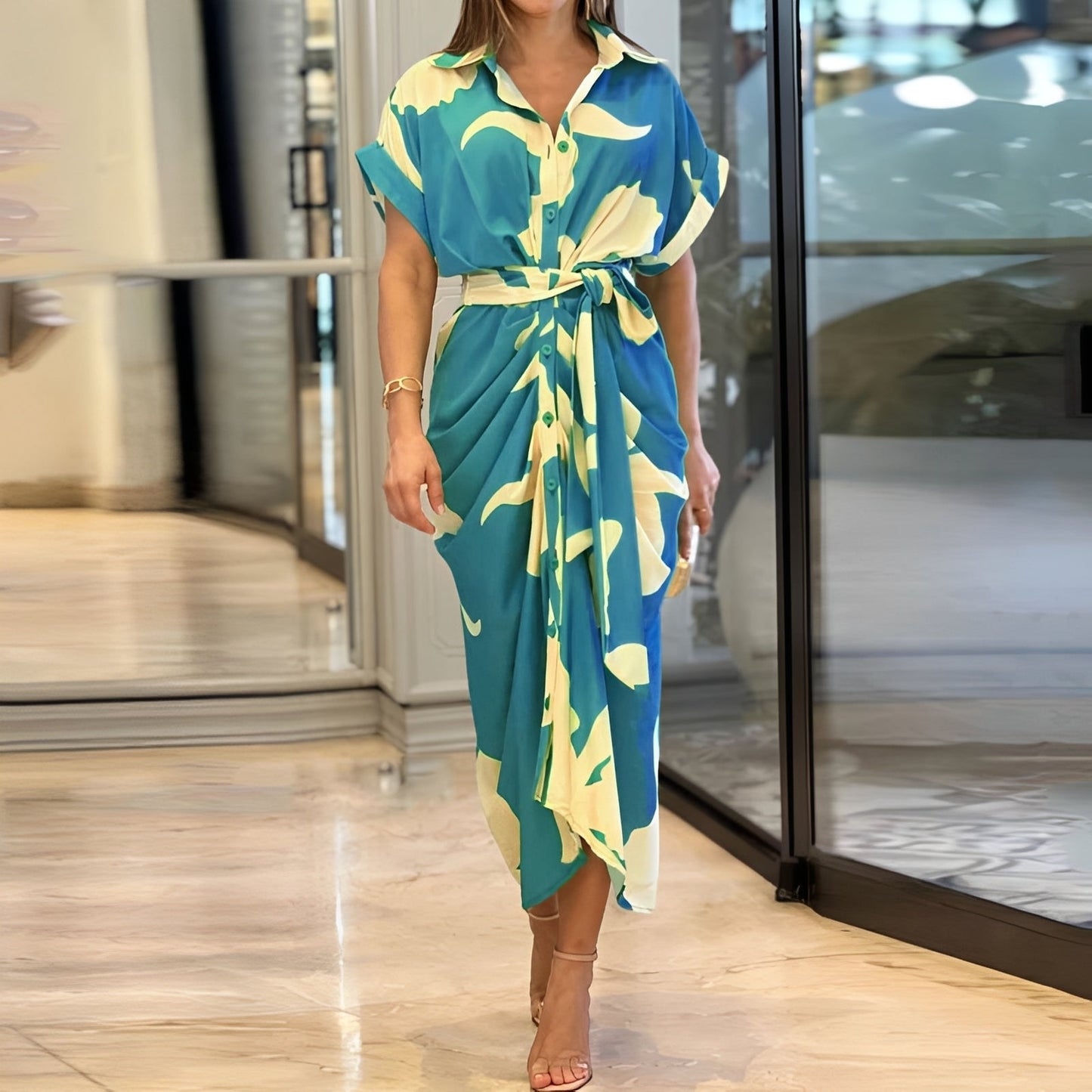 Christi - Casual, loose-fitting button-front dress for women