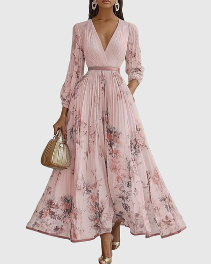 Adeline – Flowing Maxi Dress with Elegant Pleats