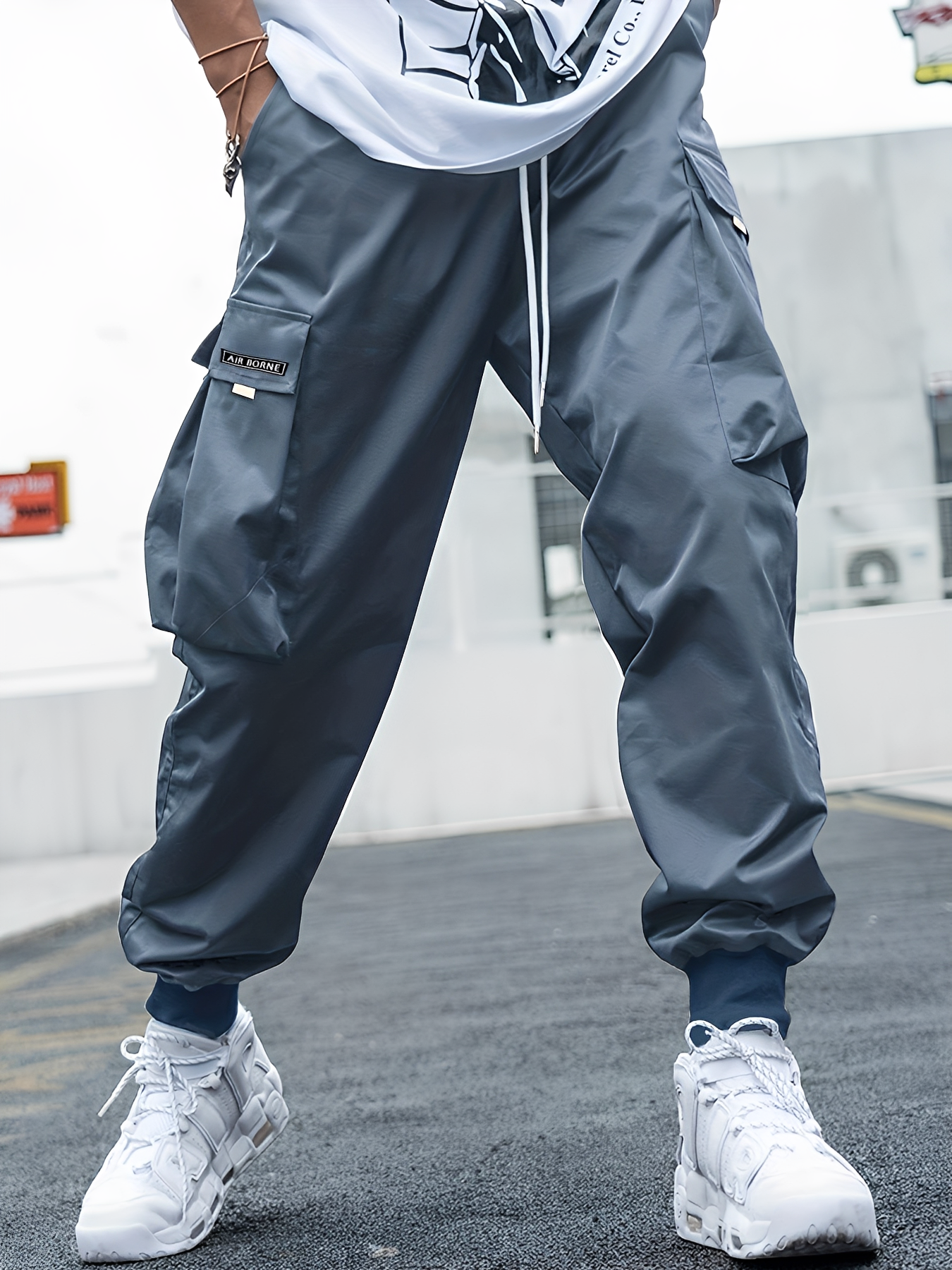 Eddy - Casual, loose-fitting cargo pants with drawstring for men