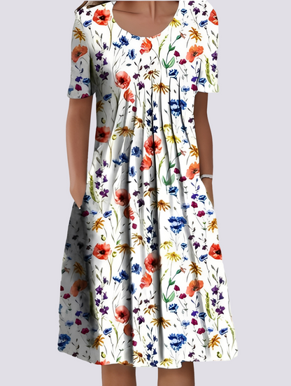 Aminah - Relaxed Dress with Flower Design for Women