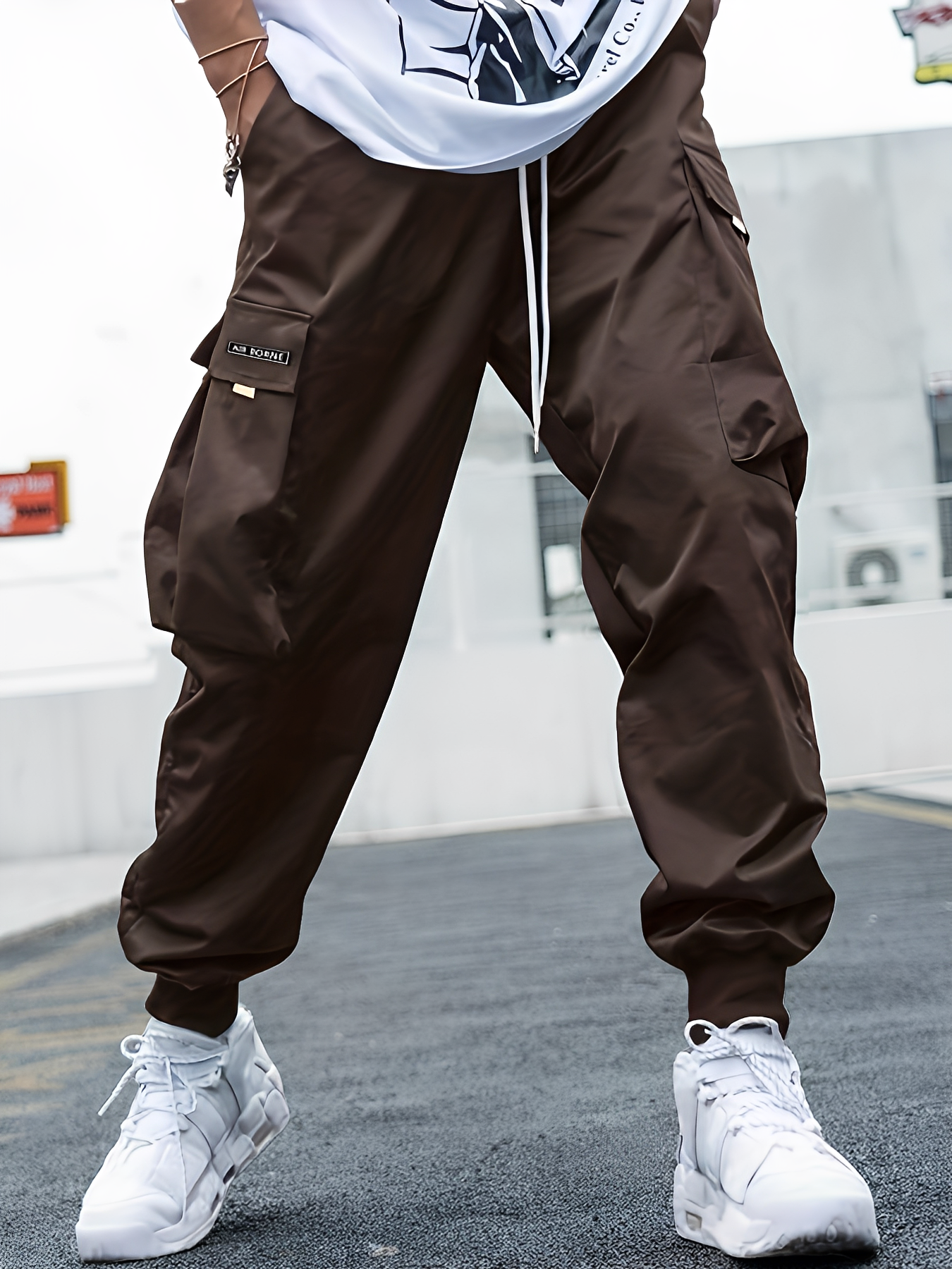 Eddy - Casual, loose-fitting cargo pants with drawstring for men