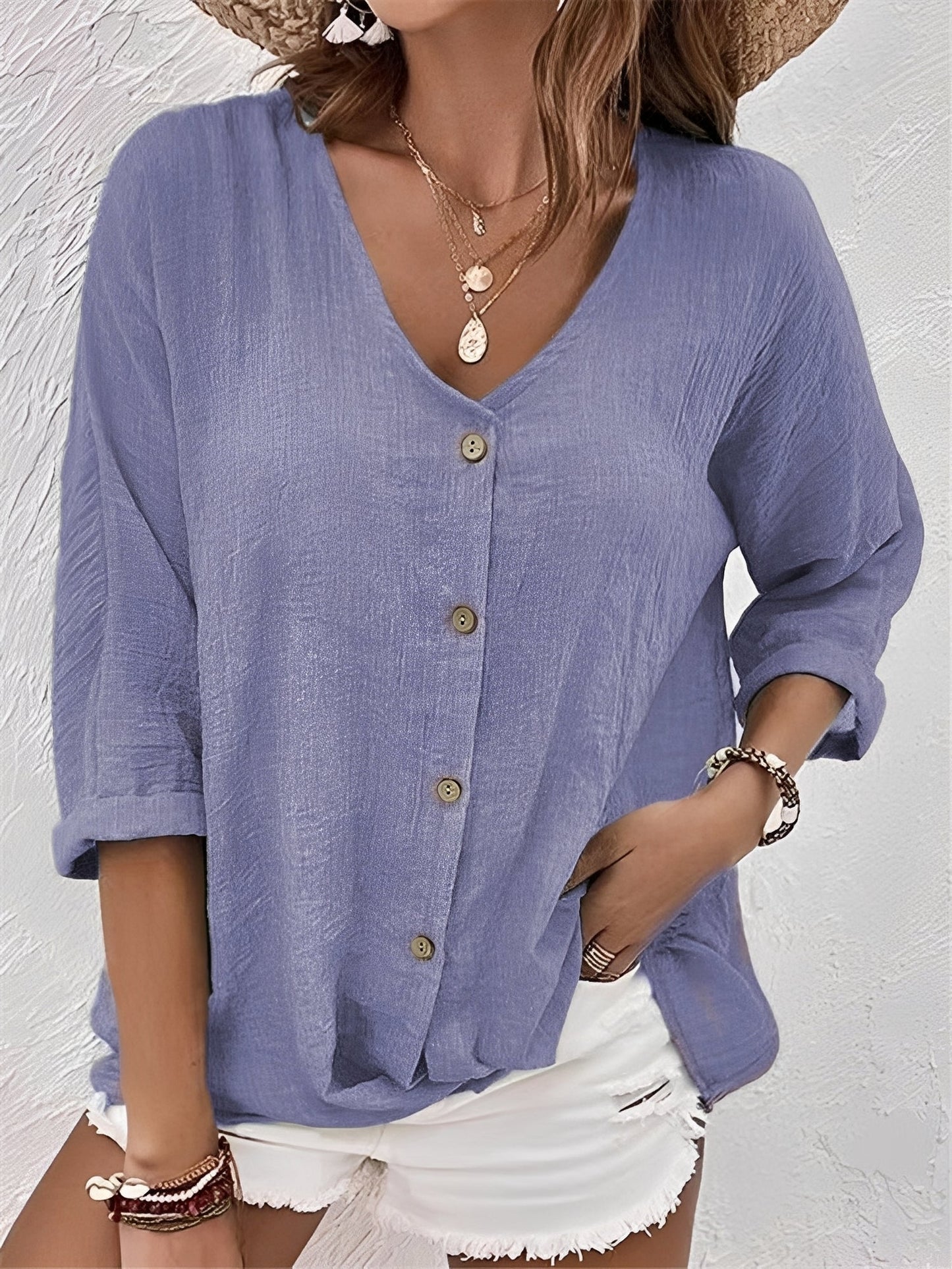 Belle - Comfortable V-neck Shirt for Women