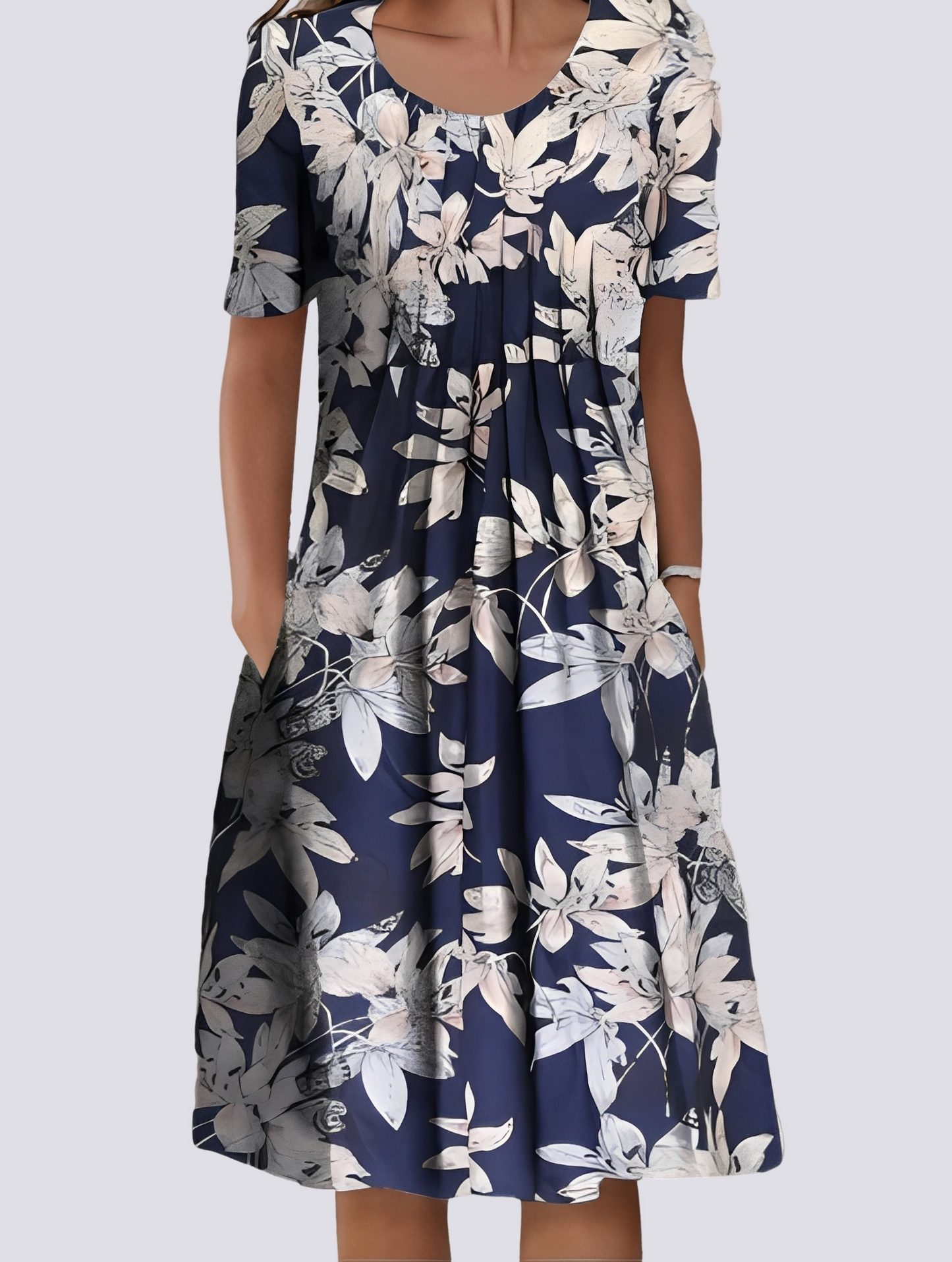 Aminah - Relaxed Dress with Flower Design for Women