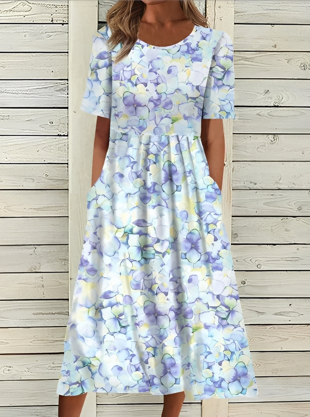 Tiffany - Stylish Midi Dress with Floral Pattern for Women