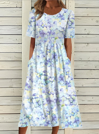 Tiffany - Stylish Midi Dress with Floral Pattern for Women