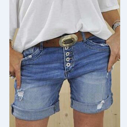 Wilda - Ripped Denim Shorts