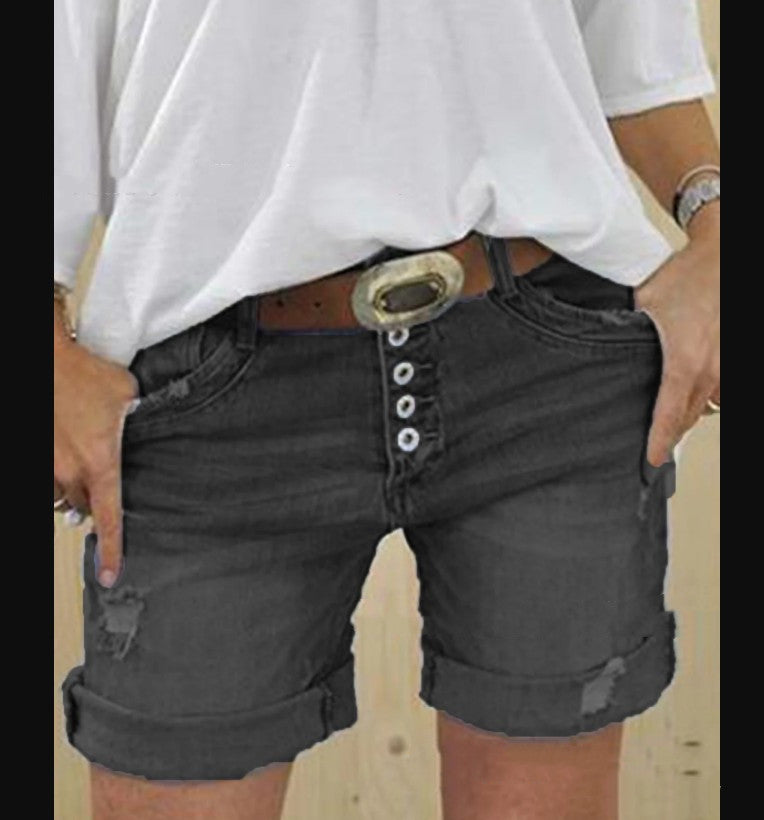Wilda - Ripped Denim Shorts
