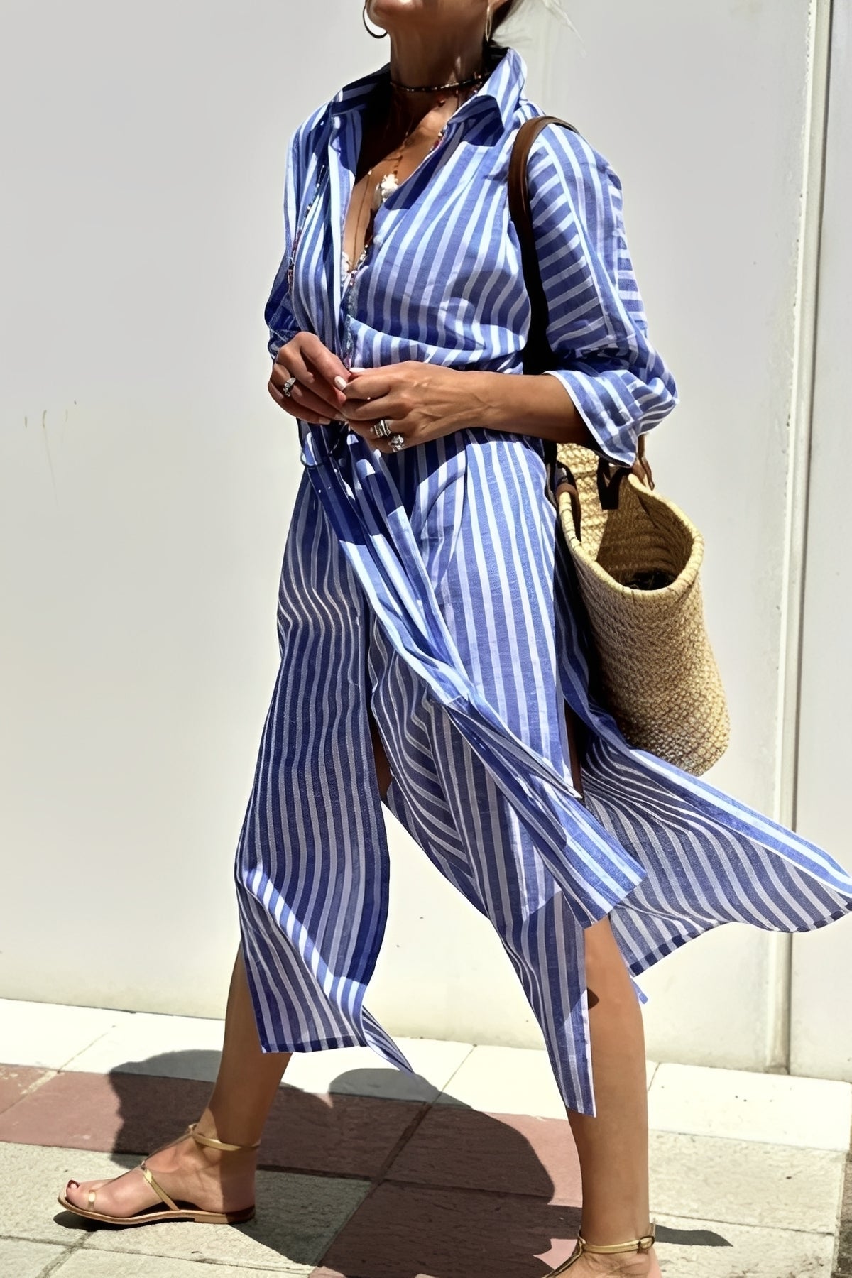 Rosie - Casual Striped Shirt Dress for Women