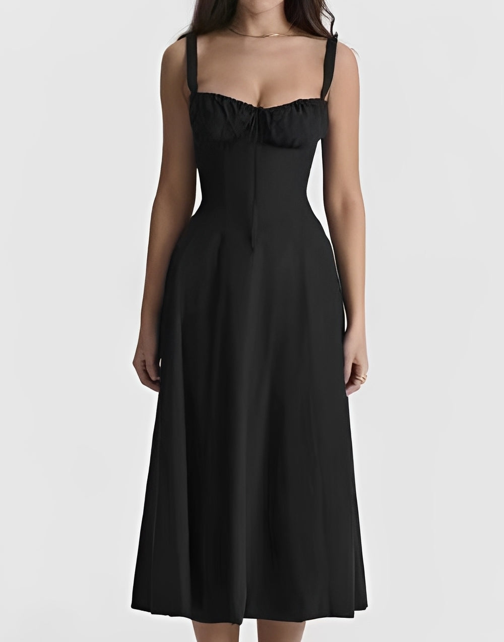 Alyssa - Slim Fit Midi Dress with Floral Pattern for Women